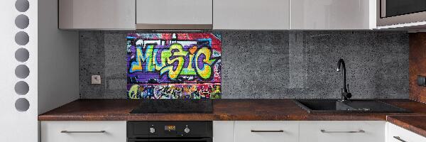 Rivestimento parete cucina con motivo graffiti