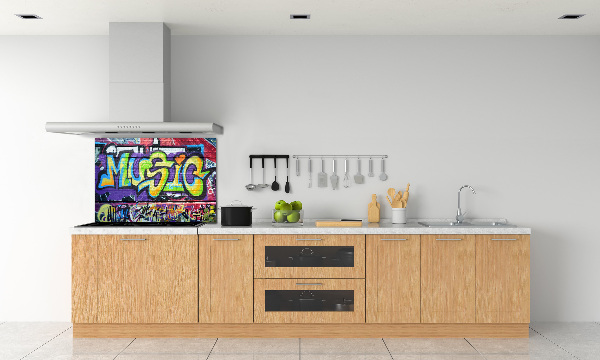 Rivestimento parete cucina con motivo graffiti