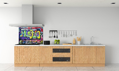 Rivestimento parete cucina con motivo graffiti