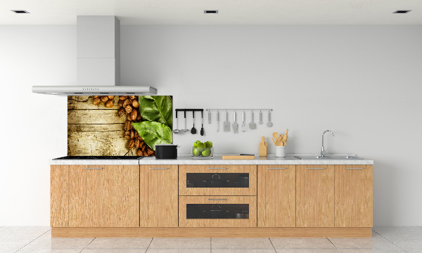 Pannello retrocucina con decorazione Caffè e alloro