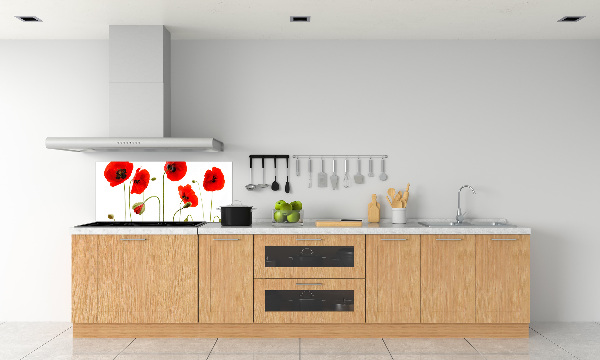 Rivestimento parete cucina con motivo papaveri