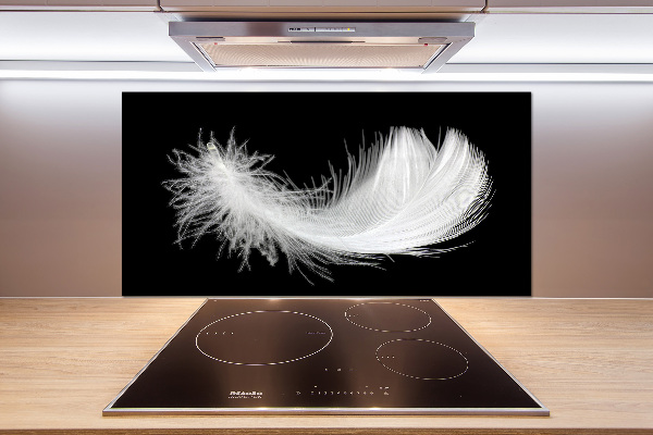 Rivestimento parete cucina con motivo a piuma