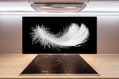 Rivestimento parete cucina con motivo a piuma