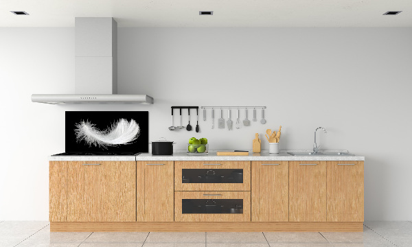 Rivestimento parete cucina con motivo a piuma