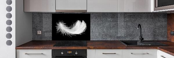 Rivestimento parete cucina con motivo a piuma