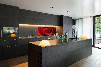 Rivestimento parete cucina con motivo di gocce su una rosa