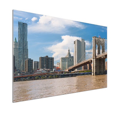Pannello paraschizzi cucina con stampa del Ponte di Brooklyn