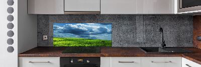 Rivestimento parete cucina con motivo nuvole temporalesche