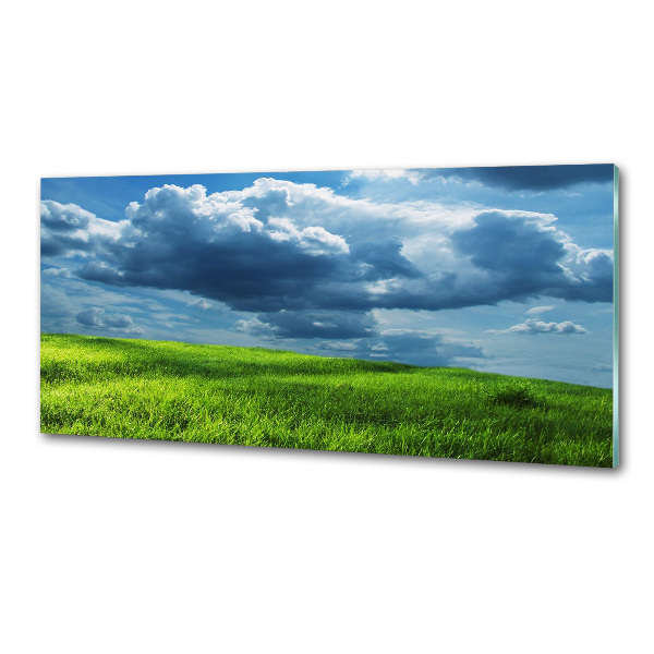 Rivestimento parete cucina con motivo nuvole temporalesche