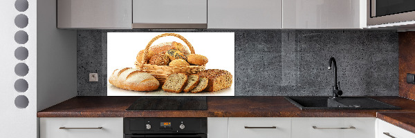 Rivestimento parete cucina con motivo «Pane nel cestino»