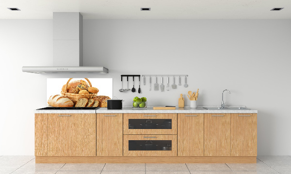 Rivestimento parete cucina con motivo «Pane nel cestino»
