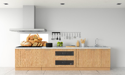 Rivestimento parete cucina con motivo «Pane nel cestino»