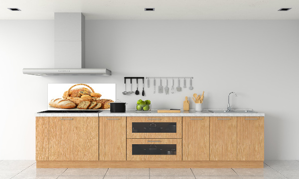 Rivestimento parete cucina con motivo «Pane nel cestino»