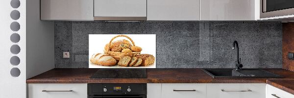 Rivestimento parete cucina con motivo «Pane nel cestino»
