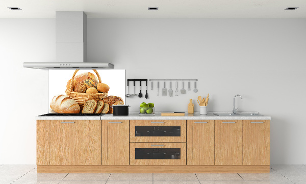 Rivestimento parete cucina con motivo «Pane nel cestino»