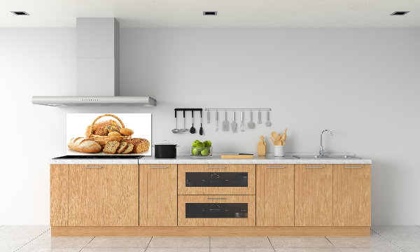 Rivestimento parete cucina con motivo «Pane nel cestino»