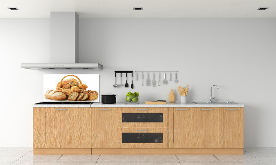 Rivestimento parete cucina con motivo «Pane nel cestino»