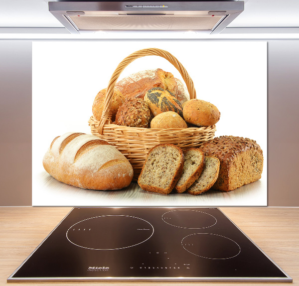 Rivestimento parete cucina con motivo «Pane nel cestino»