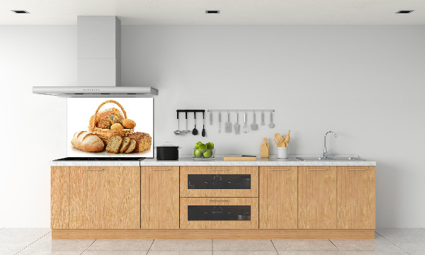 Rivestimento parete cucina con motivo «Pane nel cestino»