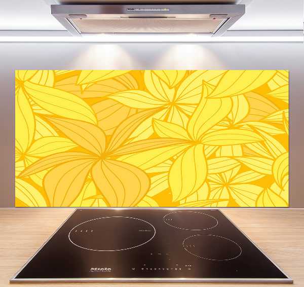 Pannello paraschizzi cucina con motivo di fiori gialli