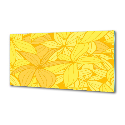 Pannello paraschizzi cucina con motivo di fiori gialli