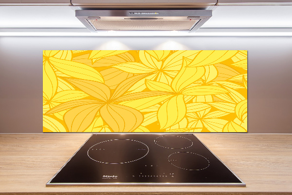 Pannello paraschizzi cucina con motivo di fiori gialli