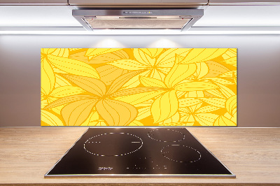 Pannello paraschizzi cucina con motivo di fiori gialli