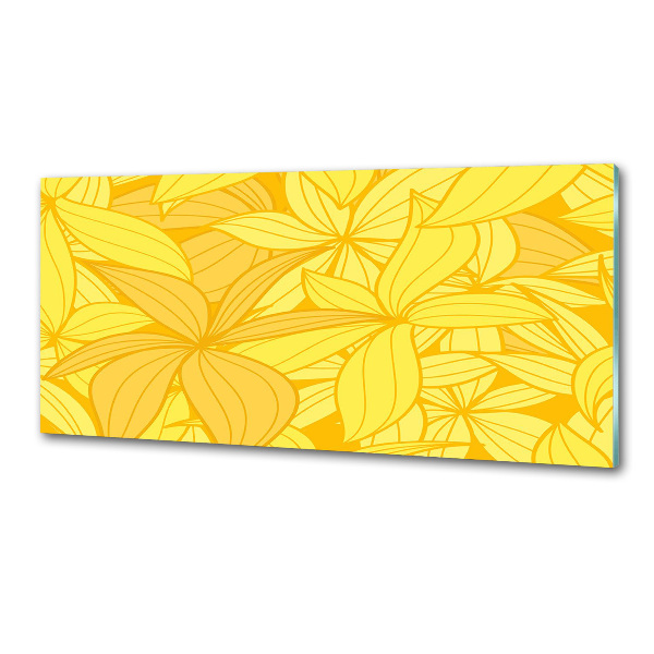 Pannello paraschizzi cucina con motivo di fiori gialli