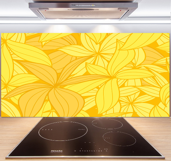 Pannello paraschizzi cucina con motivo di fiori gialli