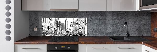 Rivestimento parete cucina con motivo 