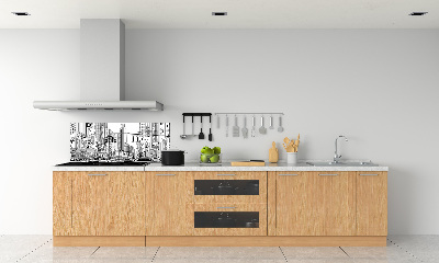 Rivestimento parete cucina con motivo 