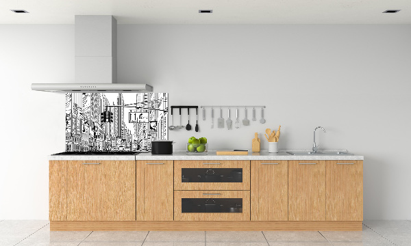 Rivestimento parete cucina con motivo 