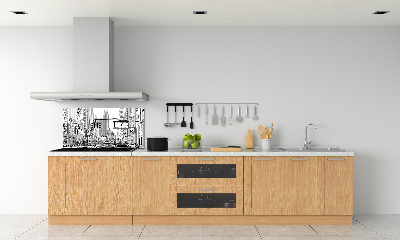 Rivestimento parete cucina con motivo 