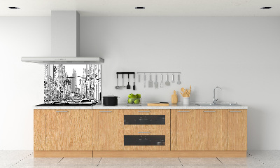 Rivestimento parete cucina con motivo 