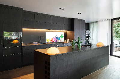 Pannello retrocucina con motivo di mani dipinte