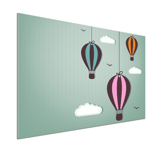 Rivestimento parete cucina con motivo di mongolfiere volanti