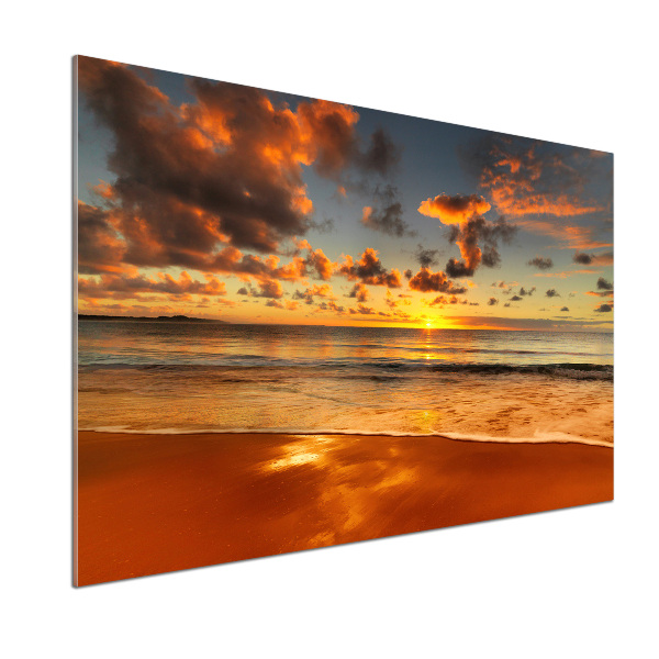 Pannello paraschizzi cucina con stampa raffigurante una spiaggia al tramonto