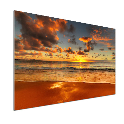 Pannello paraschizzi cucina con stampa raffigurante una spiaggia al tramonto