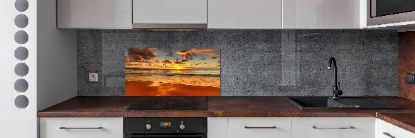 Pannello paraschizzi cucina con stampa raffigurante una spiaggia al tramonto