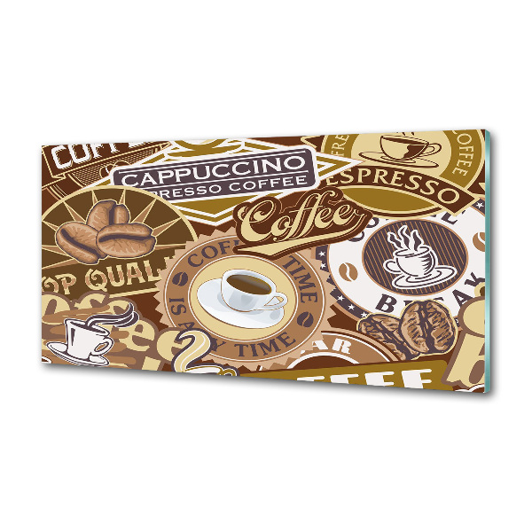 Pannello paraschizzi cucina con motivo caffetteria