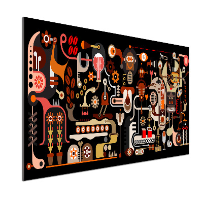 Pannello paraschizzi cucina con motivo a tema caffè