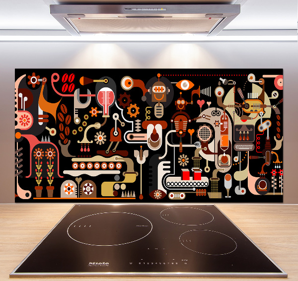 Pannello paraschizzi cucina con motivo a tema caffè