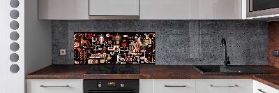 Pannello paraschizzi cucina con motivo a tema caffè