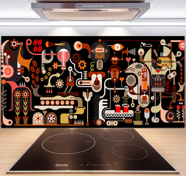 Pannello paraschizzi cucina con motivo a tema caffè