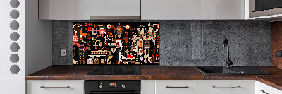 Pannello paraschizzi cucina con motivo a tema caffè