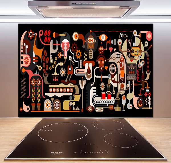 Pannello paraschizzi cucina con motivo a tema caffè