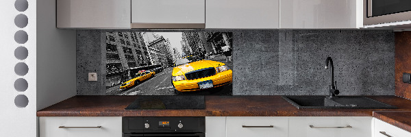 Rivestimento parete cucina con motivo ispirato ai taxi di New York