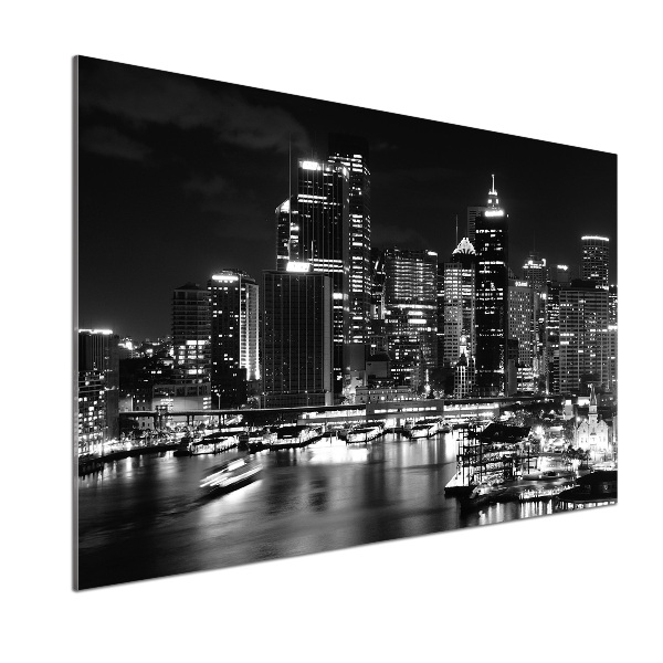 Rivestimento parete cucina con motivo 'Sydney di notte'