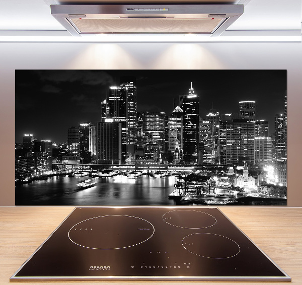 Rivestimento parete cucina con motivo 'Sydney di notte'