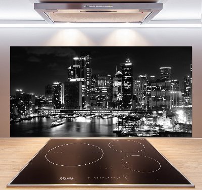 Rivestimento parete cucina con motivo 'Sydney di notte'